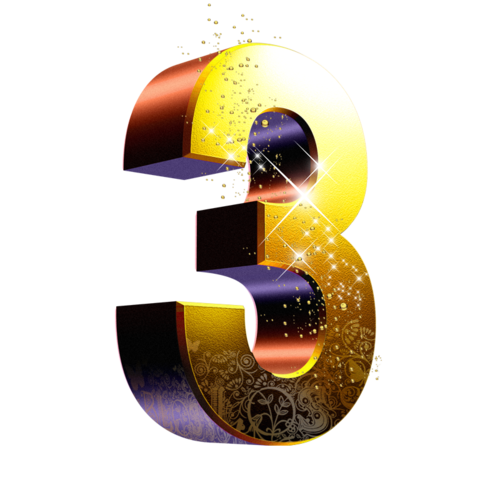 金色数字3