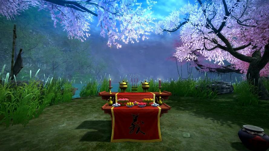 稀有3d桃园三结义成品背景