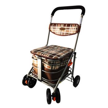 埃立娇老年购物车老人手推车买菜车可折叠轻便助行休闲散步四轮代步车