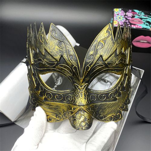 走秀个性古风半脸面具男女万圣节表演化妆舞会道具做旧复古面罩