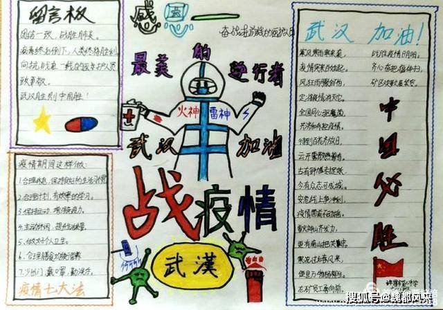 爱心满满!许昌市二中教育集团师生制作手抄报为抗疫加油