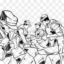 抗洪救灾洪水极端天气素描线描