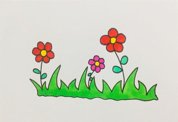 小花小草怎么画