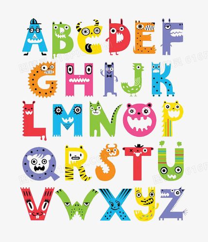 本设计作品为创意卡通26个英文字母,格式为png,尺