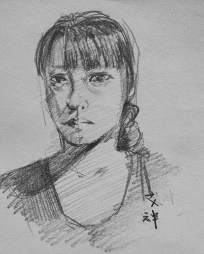 女神,素描,刘海,手绘