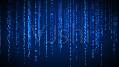 【原创】黑客帝国数字雨信息流下落科技背景