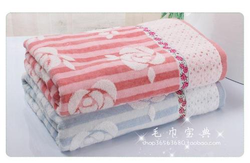 【金号毛巾 无捻玫瑰花纯棉浴巾 厂家直销】价格_厂家