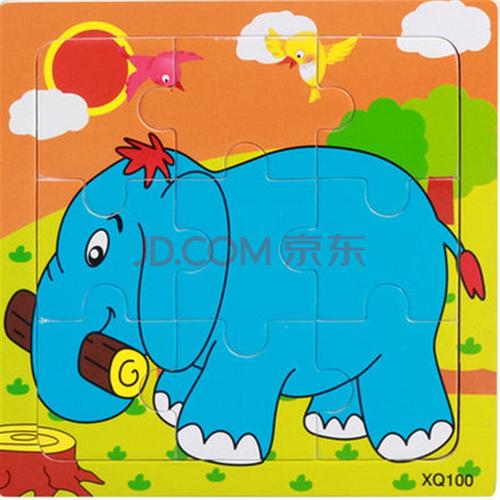 拼图儿童9片九块早教拼板小孩玩具 大象 9片拼图