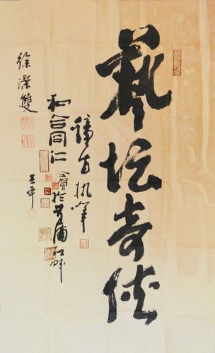上海同仁及河南业内人士向胡小舟老师赠送《艺坛奇侠》书法作品