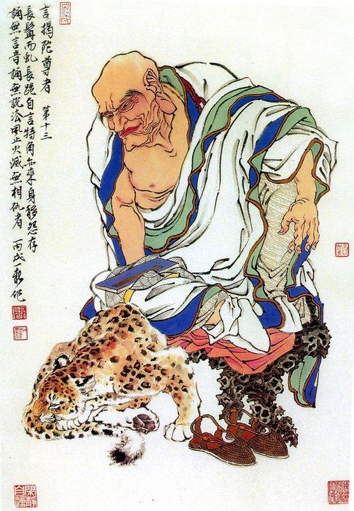 佛门艺术十八罗汉手绘欣赏