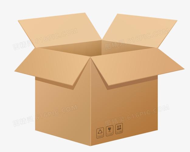 手绘卡通打开的纸箱免抠元素