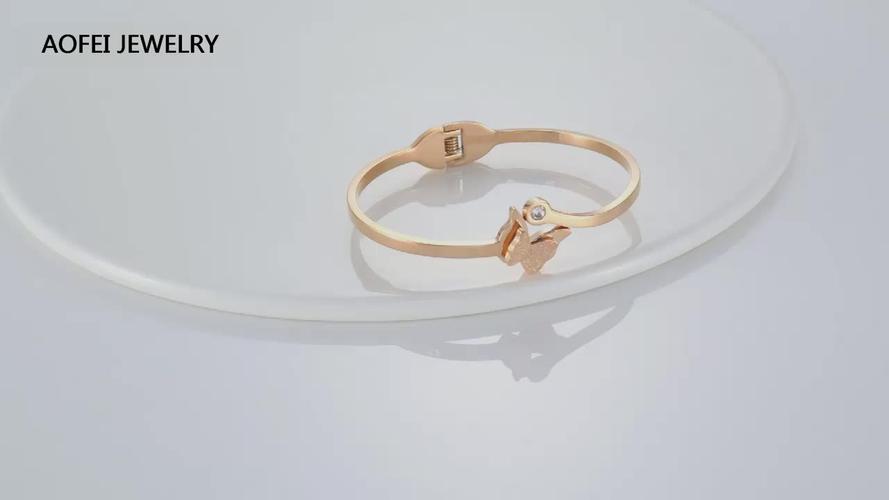stainless steel heart of the peach gold plated rose gold t
