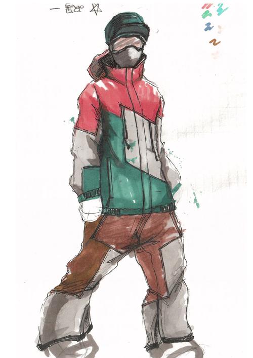 滑雪服手绘