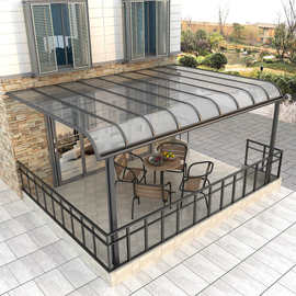 铝合金雨棚户外挡雨遮阳棚阳台pc耐力板别墅雨蓬庭院露台天台院子