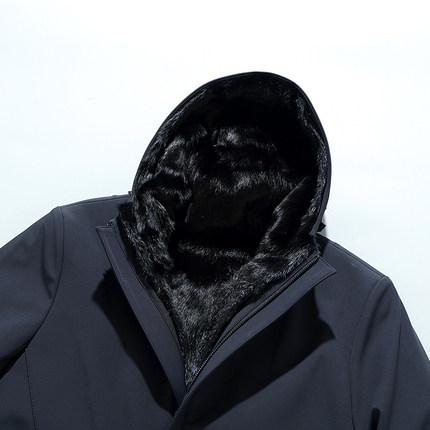 老年爸爸派克服2021年新款整貂尼克服男貂皮貂毛内胆外套真毛大衣