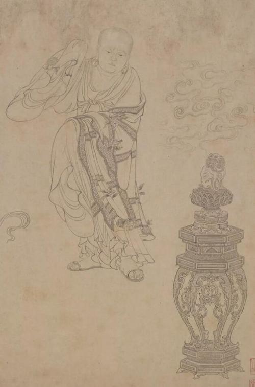 附图:故宫藏李公麟《维摩演教图》局部