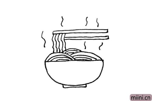 大碗宽面的简笔画步骤教程