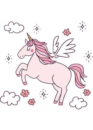 卡通独角兽简笔画