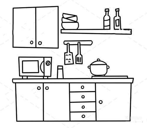 厨房怎么画简笔画