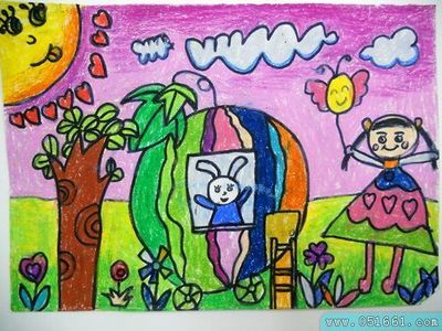 童话里的小屋儿童画