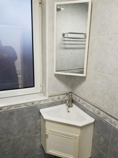 三角台盆柜洗手盆转角小户型浴室柜组合洗漱台迷你洗脸盆卫生间铝