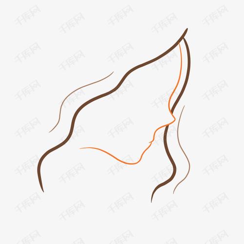 免抠元素 美容logo设计 低头女性侧脸 版权可商用有保障