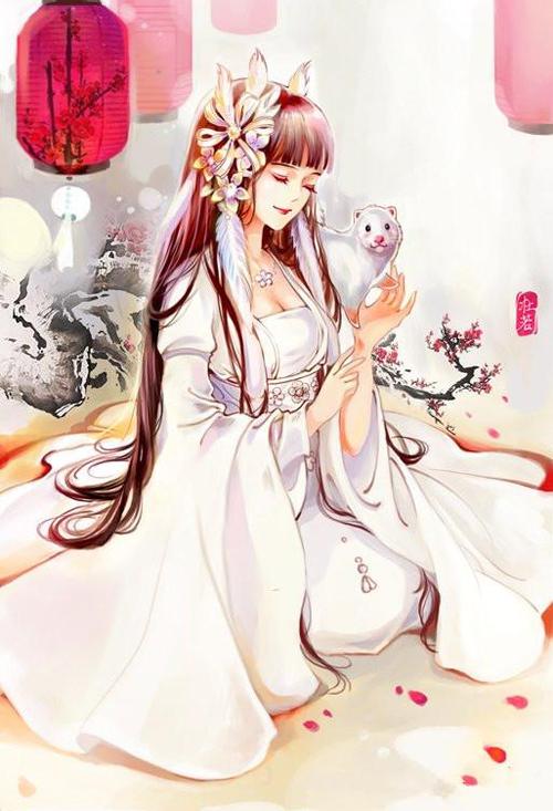 最美古风赏析丨古风白衣美女插画,赏心悦目,清纯动人!