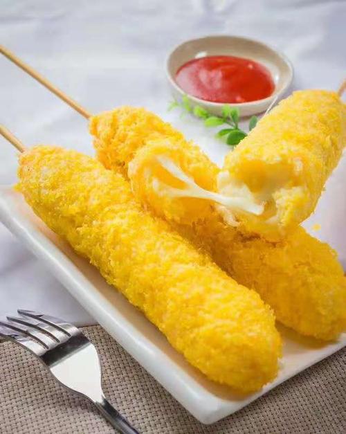 博远拉丝芝士棒油炸芝士热狗肠小吃奶茶店冷冻食材1kg