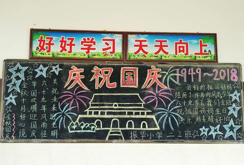 广海镇振华小学庆祝国庆黑板报展评活动简讯(2018.9.30)