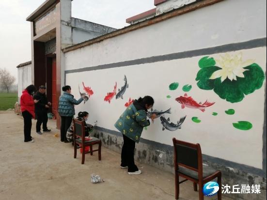 县水利局手绘墙画扮靓美丽乡村