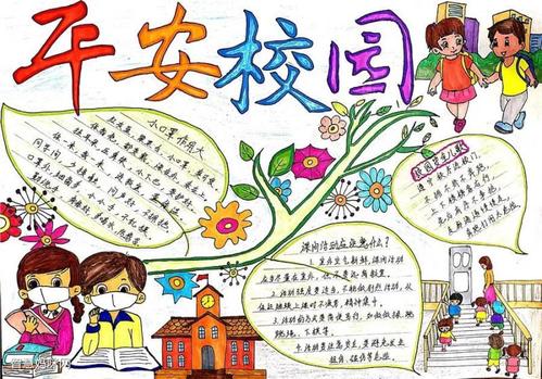 共创平安校园手抄报版面设计