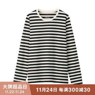muji无印良品bbd01a0s女式圆领长袖t恤39元