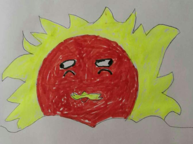 孩子们想用心中的太阳来杀死病毒,看,他们表现的太阳是多么神奇,多么