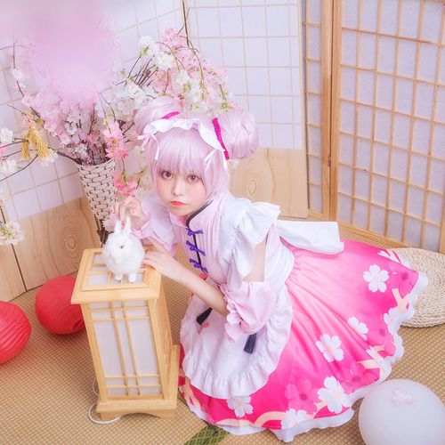 cosplay小乔衣服,王者荣耀cos最美 小乔 王者荣耀小乔cosplay服装可爱风女仆装假发套装现货