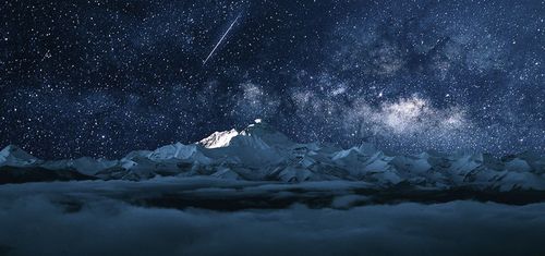 雪山星空背景图
