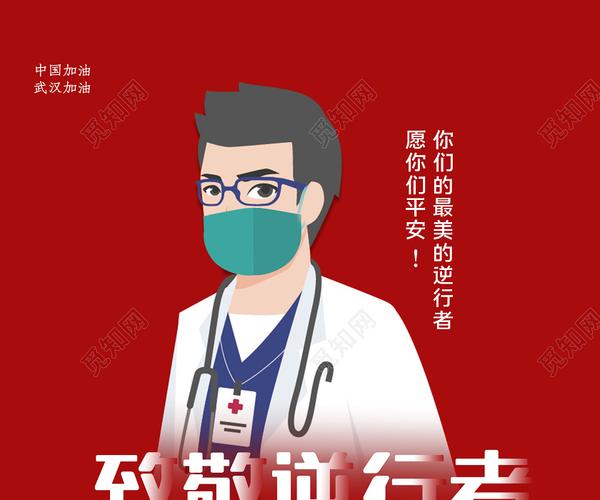 致敬英雄红色简约致敬逆行者武汉加油共抗疫情公益海报武汉加油逆行者