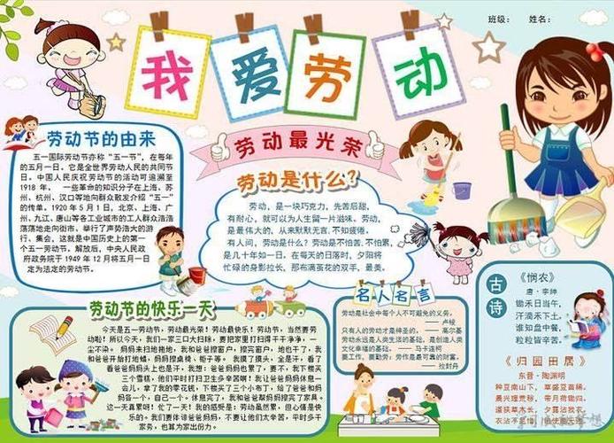 活秱5 手工活动 和爸爸妈妈一起制作亲子手抄报,向辛勤劳动工作者致敬