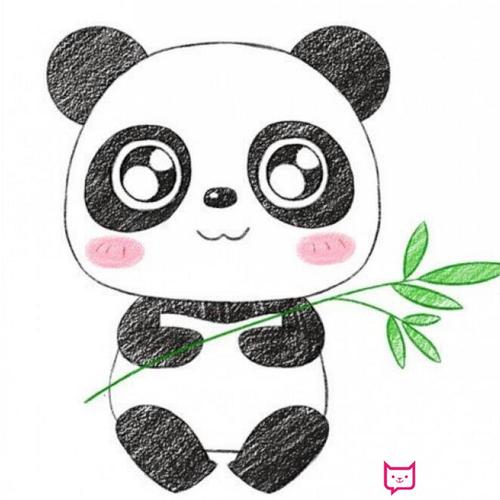 大熊猫简笔画大全,超萌大熊猫