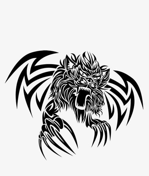 黑色动物纹身图案免抠素材免费下载_觅元素51yuansu.
