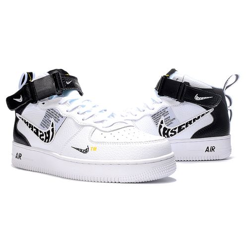 ihsernd2020夏季aj空军一号北卡蓝男鞋联名黑白勾aj夏潮鞋中高帮板鞋