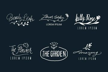 9款白色花店标志矢量素材