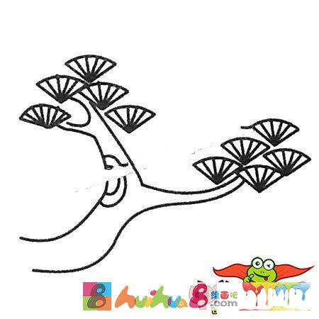 迎客松简笔画图片大全,迎客松怎么画幼儿园