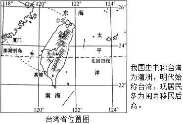 有关台湾省的叙述正确的是( )