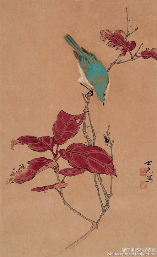 田世光以工笔花鸟画见长,他造型神逸,笔法多端,设色鲜快,春光700_1146