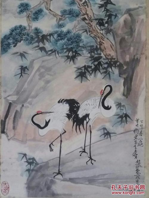 6平尺,有徐希等多名家落款敬赠,两只鹤画的真漂亮