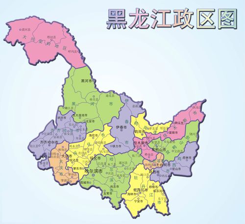 黑龙江行政区域简图黑龙江地图库