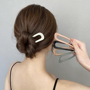 韩系无痕发梳网红刘海夹倒插梳发夹女2021年新款u型发卡夹子头饰