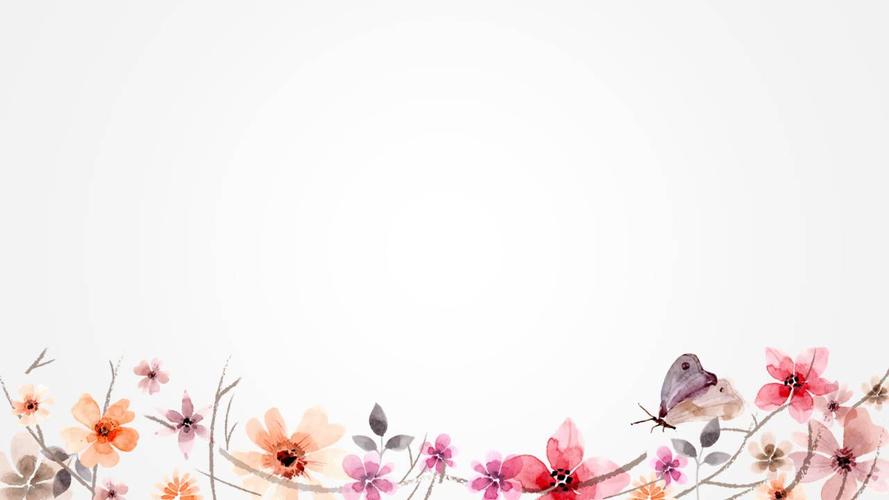 七夕节浪漫水彩花卉ppt背景图片