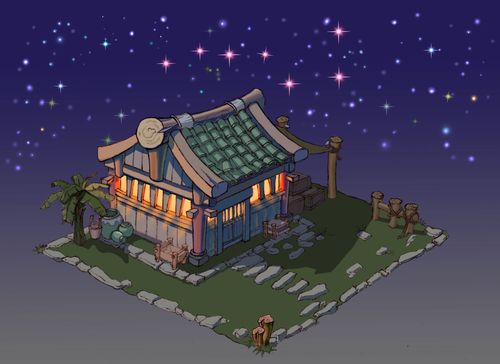 q版小屋子|插画|游戏原画|岁月的碾痕 - 原创作品