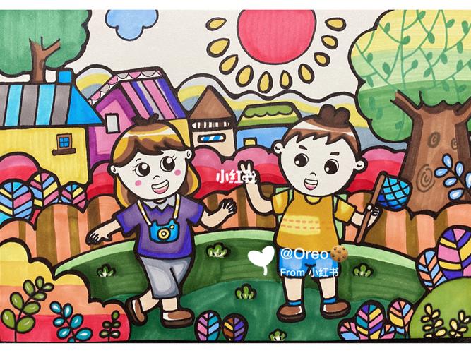 《一起去旅行》_旅行_儿童画_人文_绘画